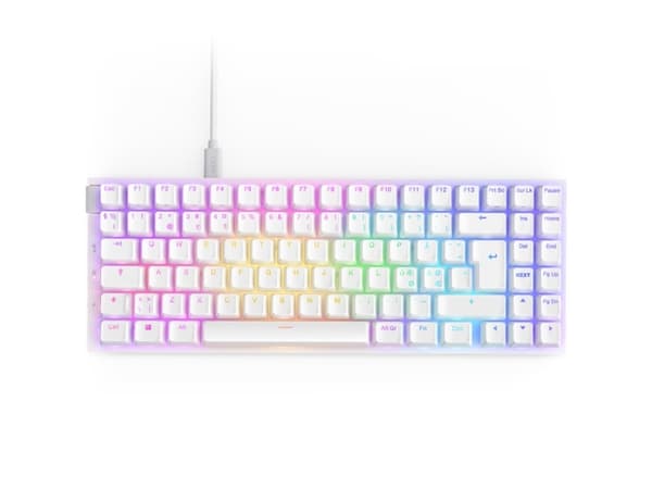 NZXT Function 2 MiniTKL - Tangentbord - mini - backlit - USB - QWERTY - Nordisk - tangentbrytare: NZXT Swift Optical Switches - vit