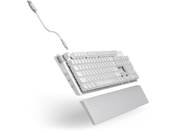 NZXT Function 2, Wired, USB, Optical key switch, QWERTY, RGB LED, White