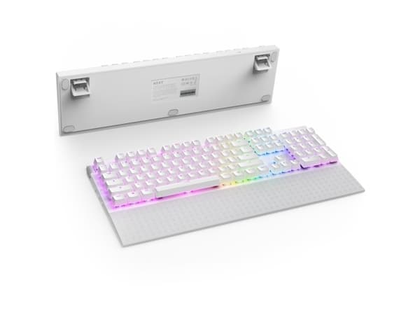 NZXT Function 2, Wired, USB, Optical key switch, QWERTY, RGB LED, White