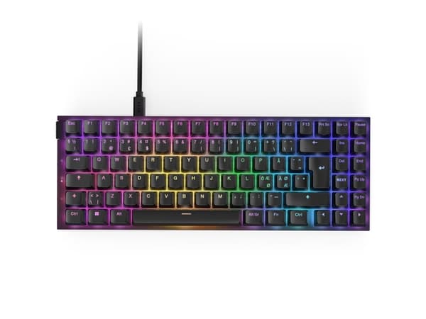 NZXT Function 2 MiniTKL - Tangentbord - mini - backlit - USB - QWERTY - Nordisk - tangentbrytare: NZXT Swift Optical Switches - svart