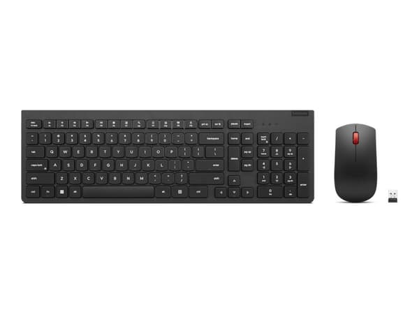 Lenovo Essential Wireless Combo Gen 2 - Sats med tangentbord och mus - trådlös - 2.4 GHz - QWERTY - estnisk - svart