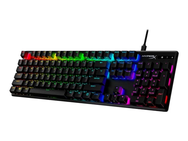 HyperX Alloy Origins - Tastatur - bakgrunnsbelyst - USB - USA - tastsvitsj: HyperX Aqua - svart
