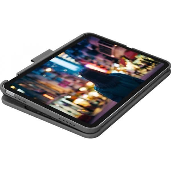 Trådlöst tangentbord - LOGITECH - Slim Folio - QWERTZ Tyska - Oxfordgrå - för iPad 10,2"