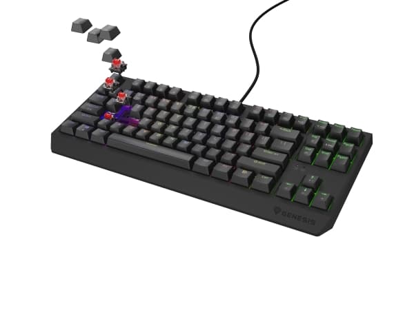GENESIS Thor 230 TKL, Kabel, USB, Mekaniska tangentbrytare, QWERTY, RGB LED, Svart Svart