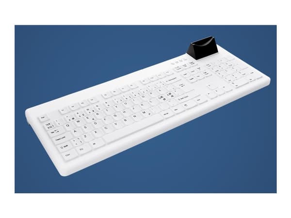 Active Key AK-C8200F - Tangentbord - hygien - med smart ID-kortläsare - USB - QWERTY - Nordisk - svartvitt Vit