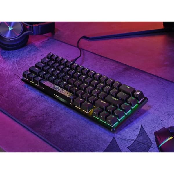 Optiskt och mekaniskt speltangentbord - CORSAIR - K65 PRO MINI - RGB LED-bakgrundsbelyst - CORSAIR OPX-omkopplare - Svart