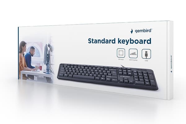 Gembird KB-U-103-RU tastatur USB QWERTY Engelsk, Russisk Sort