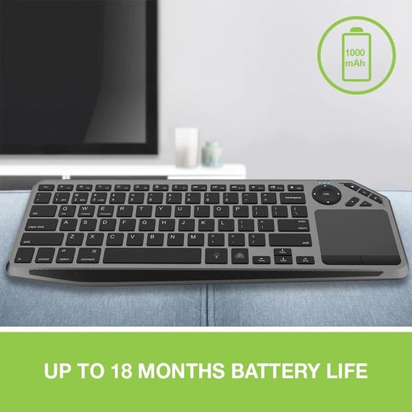 Techly ICTB9801TB tangentbord RF Trådlös + Bluetooth QWERTY US Engelsk Svart