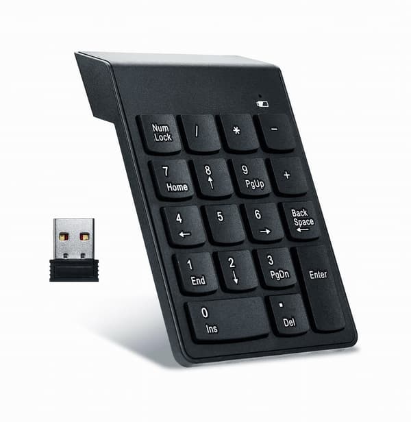 Gembird KPD-W-02 numeronäppäimistö Kannettava/PC Bluetooth Musta