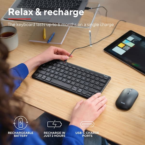 Trust Trådlös English Keyboard Nordisk Layout Lyra Kompakt - Svart