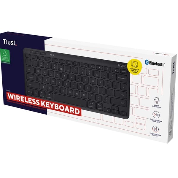 Trust Trådlös English Keyboard Nordisk Layout Lyra Kompakt - Svart