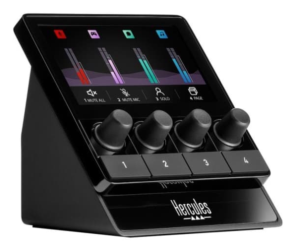 Hercules Stream 100, Sort, 4 taster, Knapper, Windows 10, Windows 11, 110 mm, 113 mm