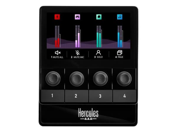 Hercules Stream 100, Sort, 4 taster, Knapper, Windows 10, Windows 11, 110 mm, 113 mm