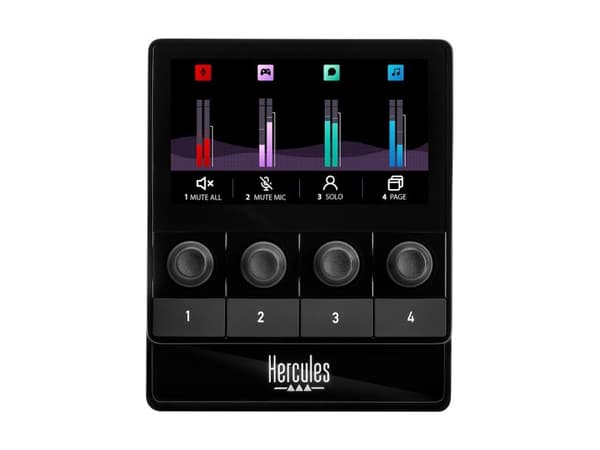 Hercules Stream 100, Sort, 4 taster, Knapper, Windows 10, Windows 11, 110 mm, 113 mm