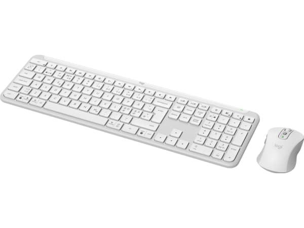 Logitech Signature Slim Combo MK950 - Tastatur- og mussett - trådløs - Bluetooth 5.1 LE - QWERTY - Nordisk - elfenbenshvit