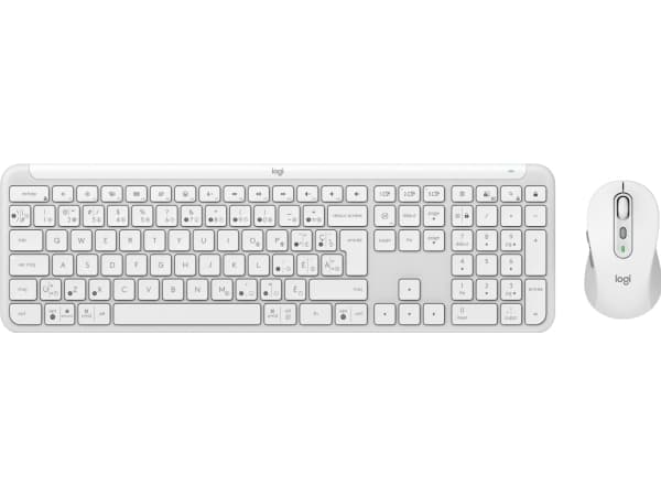 Logitech Signature Slim Combo MK950 - Tastatur- og mussett - trådløs - Bluetooth 5.1 LE - QWERTY - Nordisk - elfenbenshvit
