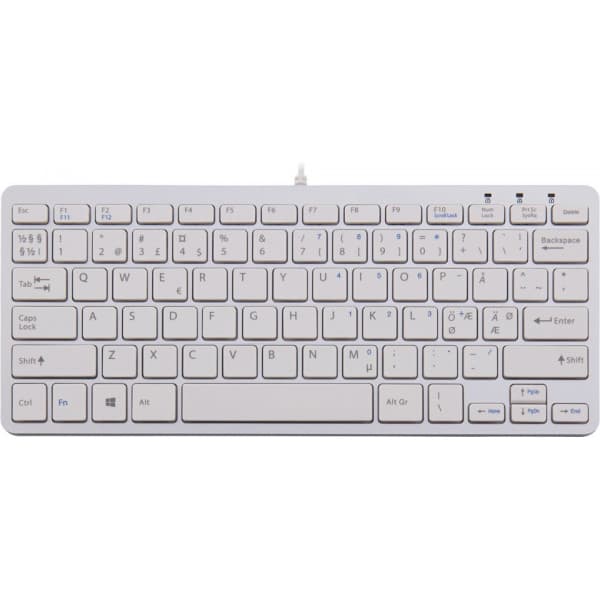 R-Go Compact -ergonomiskt tangentbord, vitt
