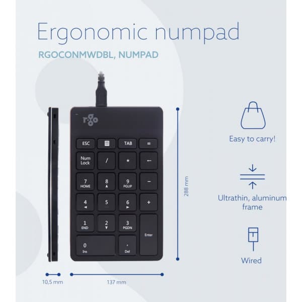 R-Go Numpad Break -numertangentbord, svart
