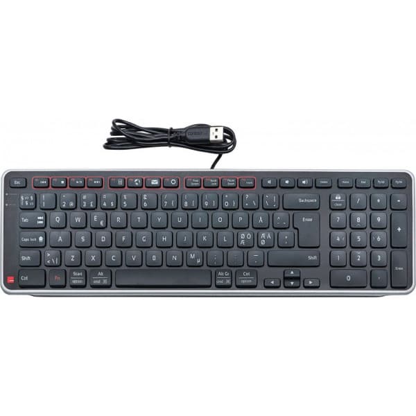 Contour Balance Keyboard - trådbordad tangentbord, för RollerMouse Svart