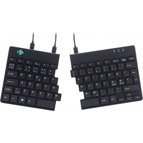 R-Go Split Break -kaksiosainen ergonominen näppäimistö, musta