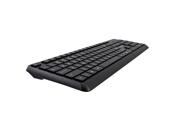 V7 CKW350US, Full størrelse (100 og), Trådløs, RF kabel-fri, QWERTY, Sort, Mus inkludert
