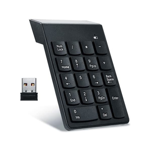Numerisk trådløst tastatur Sort