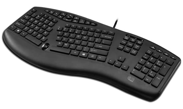 Adesso AKB-160UB/ drátová klávesnice/ multimedia/ ergonomická /scroll kolečko/ USB/ černá/ US layout