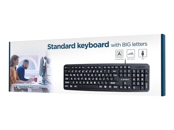 Gembird KB-US-103 - Tangentbord - USB - QWERTY - amerikansk - svart - färglåda