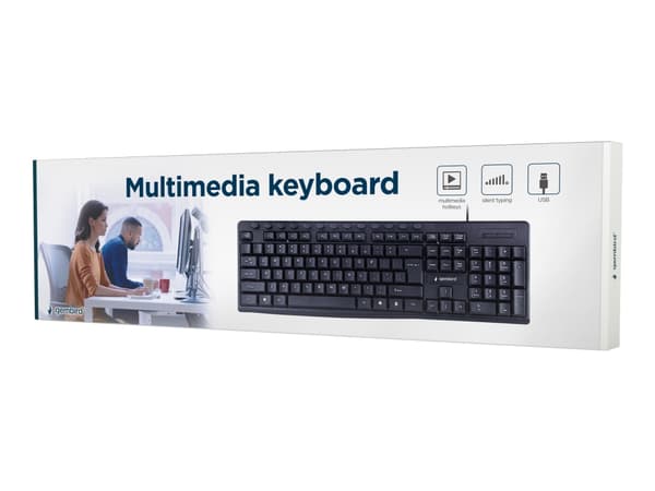 Gembird KB-UM-107, Fullstor (100 %), Kabel, USB, Svart Svart
