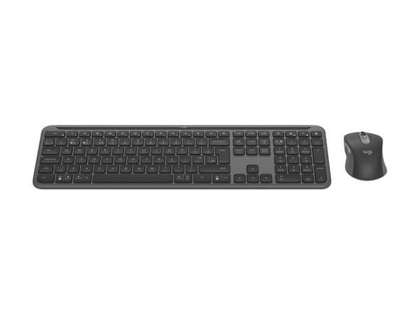 Logitech Signature Slim Combo MK950 - Tastatur- og mussett - 100% - full size - trådløs - Bluetooth 5.1 LE - QWERTY - US International - grafitt
