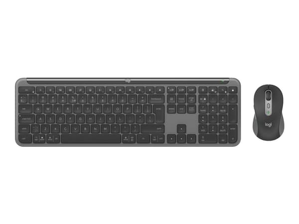 Logitech Signature Slim Combo MK950 - Tastatur- og mussett - 100% - full size - trådløs - Bluetooth 5.1 LE - QWERTY - US International - grafitt Grafitt
