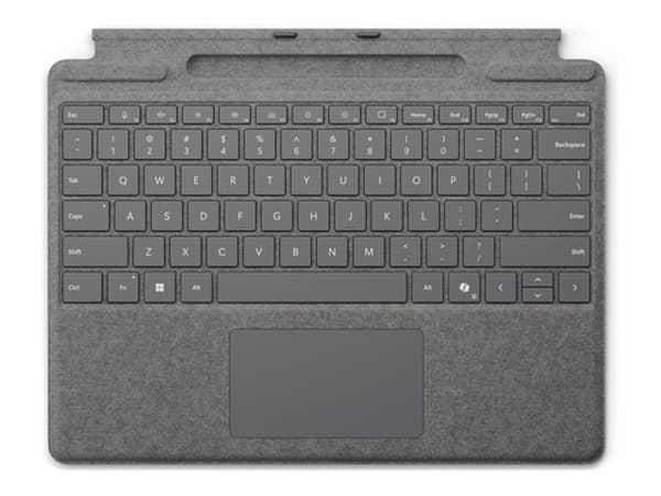 Microsoft Surface Pro Keyboard - Tastatur - med styrepute, akselerometer, lagrings- og ladebakke for Surface Slim Pen 2 - platina - for Surface Pro 1