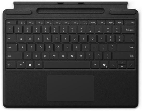 Microsoft Surface Pro Keyboard - Tastatur - med styrepute, akselerometer, lagrings- og ladebakke for Surface Slim Pen 2 - svart - for Surface Pro 8,