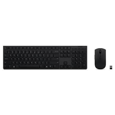 Lenovo | Professionell trådlöst uppladdningsbart tangentbord och mus Combo US Euro | Tangentbord och mus set | Trådlös | Mus ingår Grå