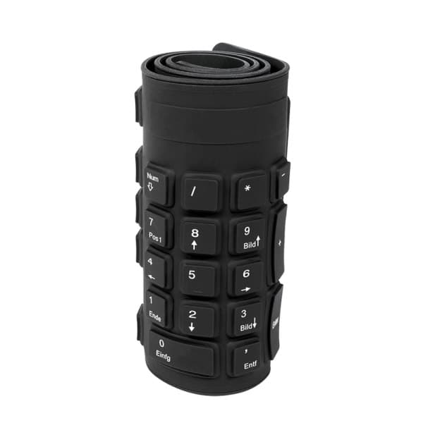 Logilink | Fleksibelt vandtæt tastatur USB + PS/2 | ID0019A | Fleksibelt tastatur | Kablet | DE | Sort