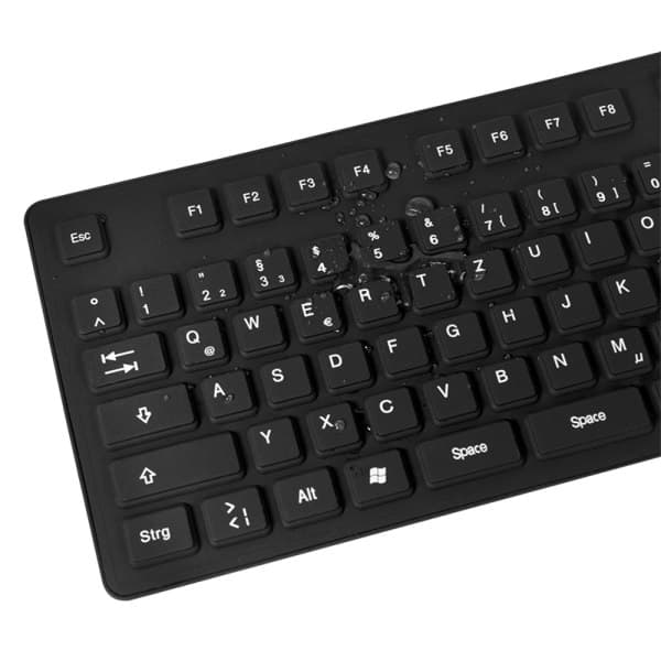 Logilink | Fleksibelt vandtæt tastatur USB + PS/2 | ID0019A | Fleksibelt tastatur | Kablet | DE | Sort