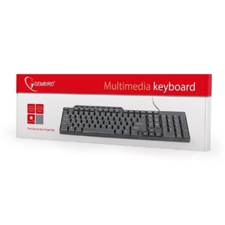 Gembird | KB-UM-104 Kompakt multimedietastatur | Multimedier | Kablet | USA | Sort | USB | 420 g