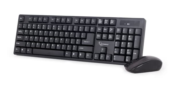 Gembird | Tastatur og mus | KBS-W-01 | Tastatur og mus sæt | Trådløs | Mus inkluderet | Batterier inkluderet | USA | Sort | Sort