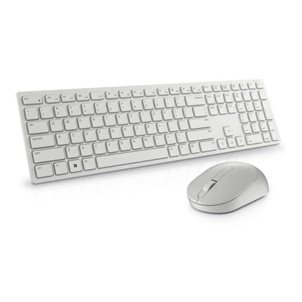 Dell | Tastatur og mus | KM5221W Pro | Tastatur og mus sæt | Trådløs | Mus inkluderet | USA | m | Hvid | 2,4 GHz | g Hvid