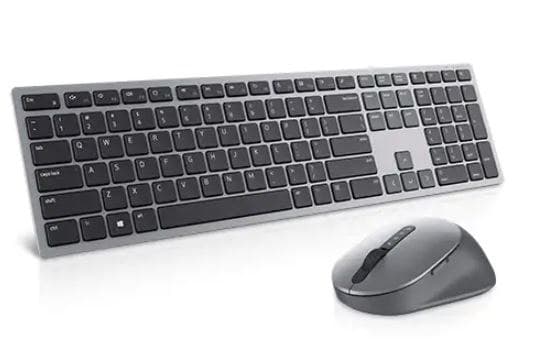 Dell | Premier Multi-Device Tastatur og mus | KM7321W | Tastatur og mus sæt | Trådløs | Batterier inkluderet | USA | Titan g Grå, Titanium
