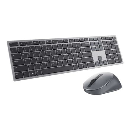Dell Premier Multi-Device Tastatur og mus | KM7321W | Tastatur og mus sæt | Trådløs | ukrainsk | Titanium grå | 2,4 GHz Grå, Titanium