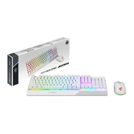 MSI | Vigor GK30 COMBO VIT | Tangentbord och mus set | Trådbunden | Mus ingår | USA | Vit | g