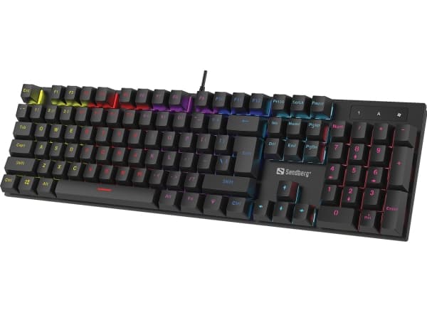 Sandberg - Tastatur - bakgrunnsbelyst - USB - QWERTY - Storbritannia - tastsvitsj: blå svitsj