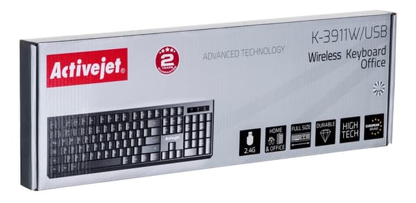 Activejet trådløst tastatur K-3911W, batteridrevet 1x 1,5V AAA