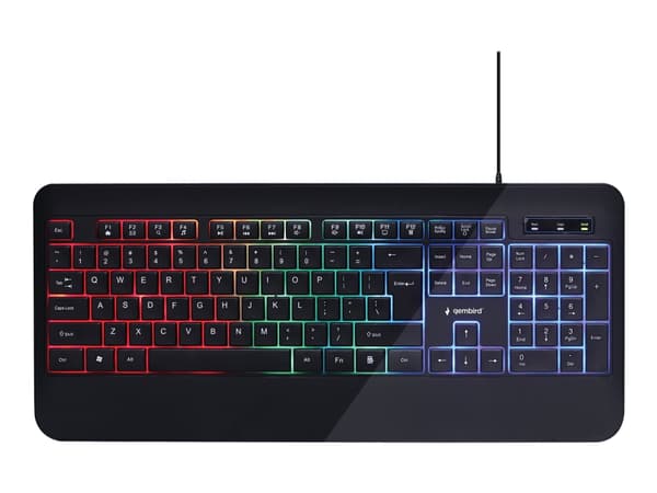 Gembird KB-UML-03 - Tangentbord - bakgrundsbelyst - USB - QWERTY - amerikansk - svart - färglåda