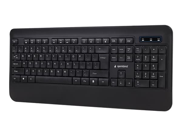 Gembird KB-UML-03 - Tangentbord - bakgrundsbelyst - USB - QWERTY - amerikansk - svart - färglåda Svart