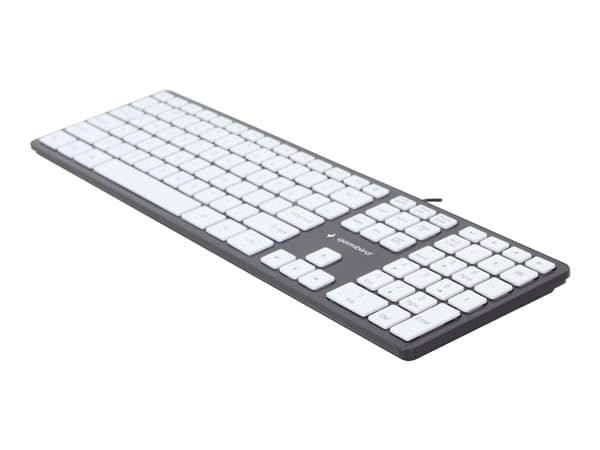 Gembird Slimline KB-MCH-02-BKW - Tangentbord - USB - amerikansk - svart, vit Svart, Vit