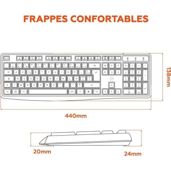Trådlöst tangentbord - MOBILITY LAB - Deluxe - AZERTY - Svart