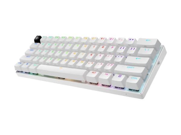 Logitech G PRO X 60 - Tastatur - 60% - TKL - bakgrunnsbelyst - trådløs - 2.4 GHz, Bluetooth - QWERTY - Pan Nordic - hvit Hvit