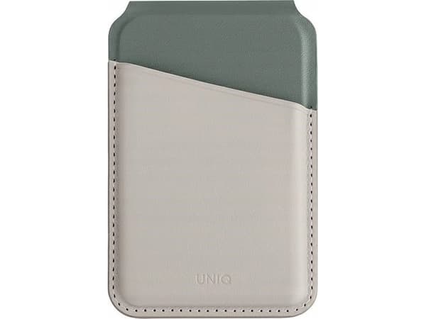 Dėklas UNIQ Lyden DS magnetisk RFID lommebok og telefonstativ beige-žalia/elfenben-lichen žalias